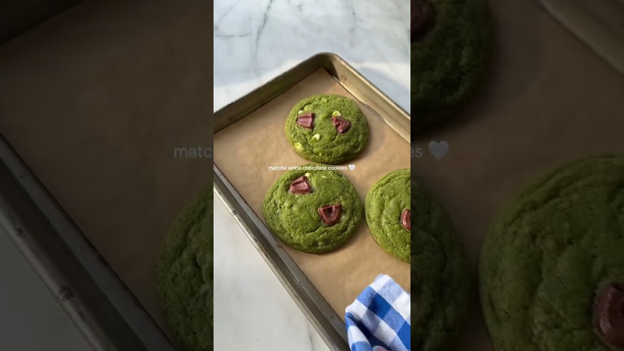 Matcha white chocolate cookies! 