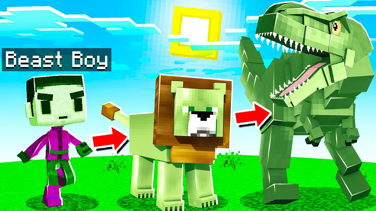Playing as BEAST BOY in MINECRAFT! (shape shifter)