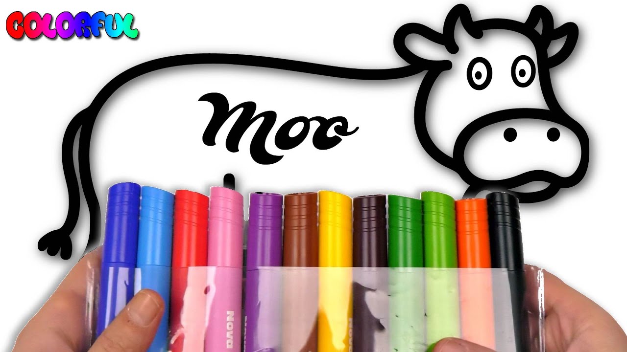 Animals | Cow And Lion  Coloring Pages | Marker Pencil |  Akn Kids House