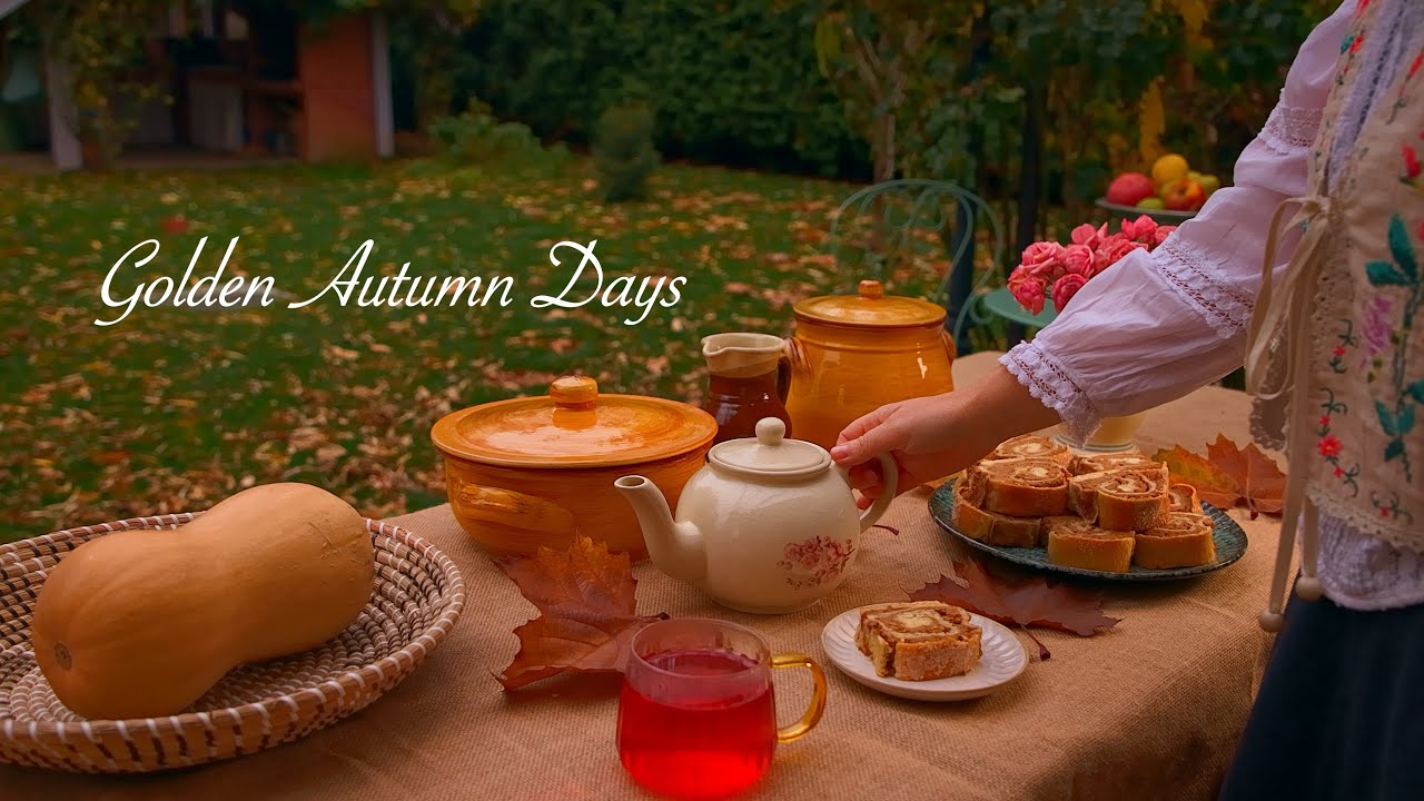 Golden Autumn Days | Pumpkin Feast | Pumpkin Risotto and Pumpkin Rolled Pie 🥧🎃