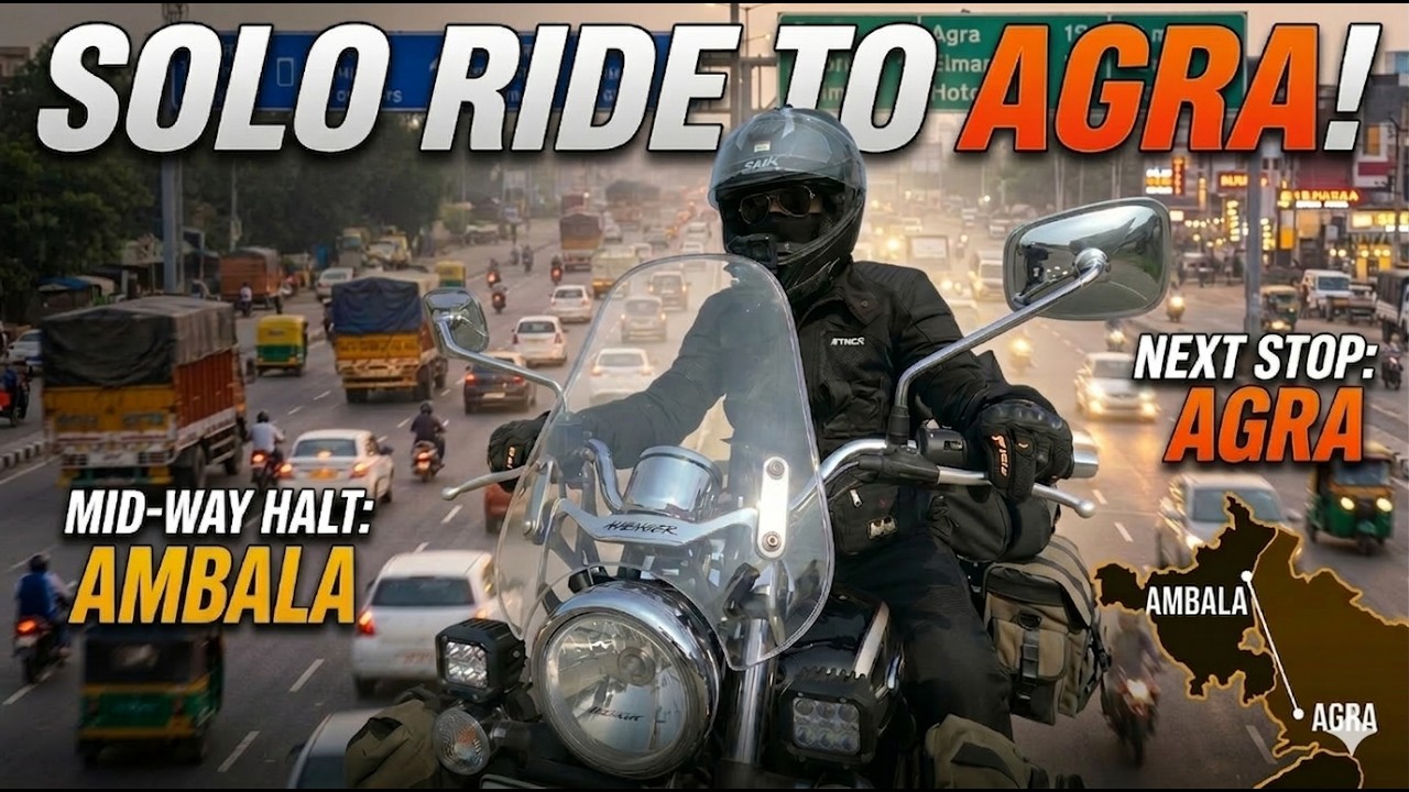 Hoshiarpur to Agra SOLO MOTORCYCLE Ride | Rain Changed All Plans 🌧️ Night Halt at Ambala