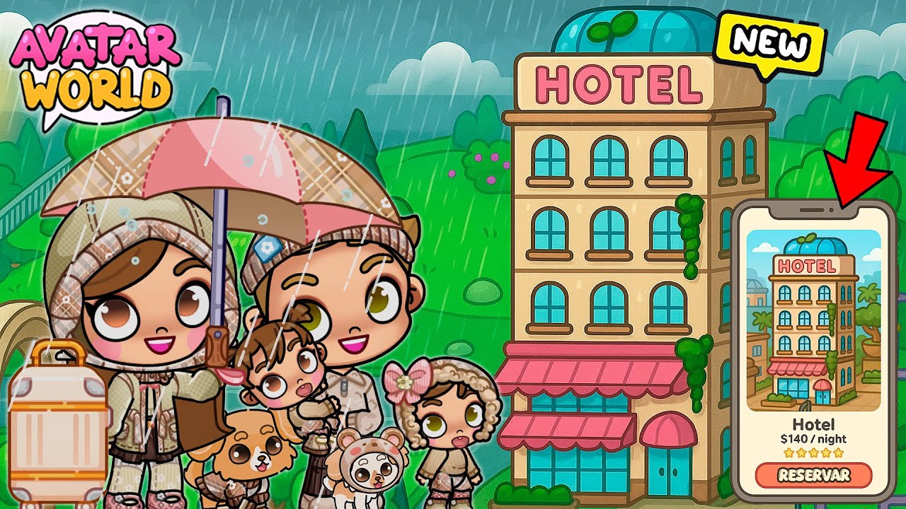 Nos MUDAMOS a un HOTEL para estar a Salvo de la TORMENTA 🏨⛈️ en Avatar World | Alicia Gameplays 🩷