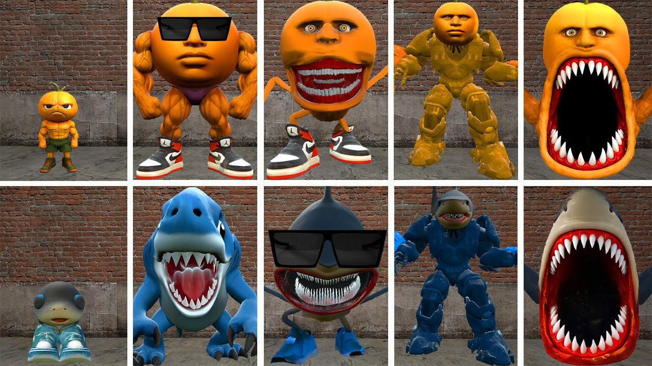HELLO: ALL THE NEW EVOLUTIONARY FORMS OF THE MONSTER ODINDINDUN VS TRALALERO TRALALA IN GMOD!