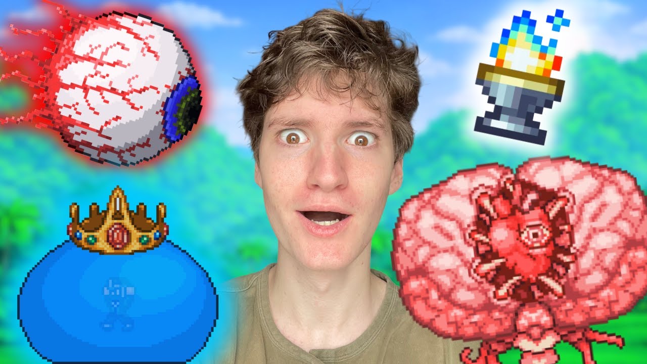 Defeating SO MANY Bosses In The *NEW* Terraria Bigger And Boulder Update