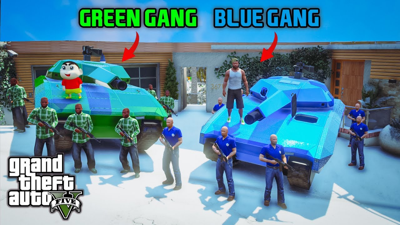 Gta 5: Shinchan Green Gang Franklin Blue Gang Biggest Challenge In Gta5.!As Gaming Malayalam