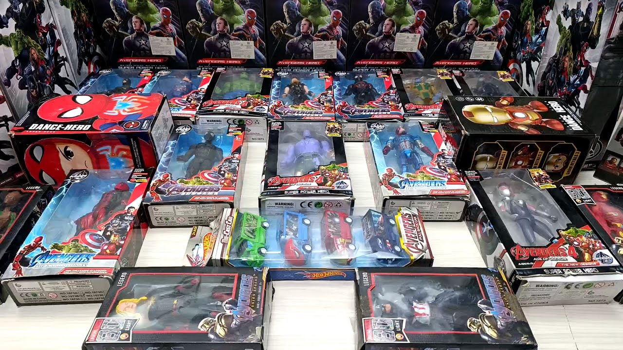 avengers superhero captain marvel captain america spider gween thanos ironman toys unboxing video