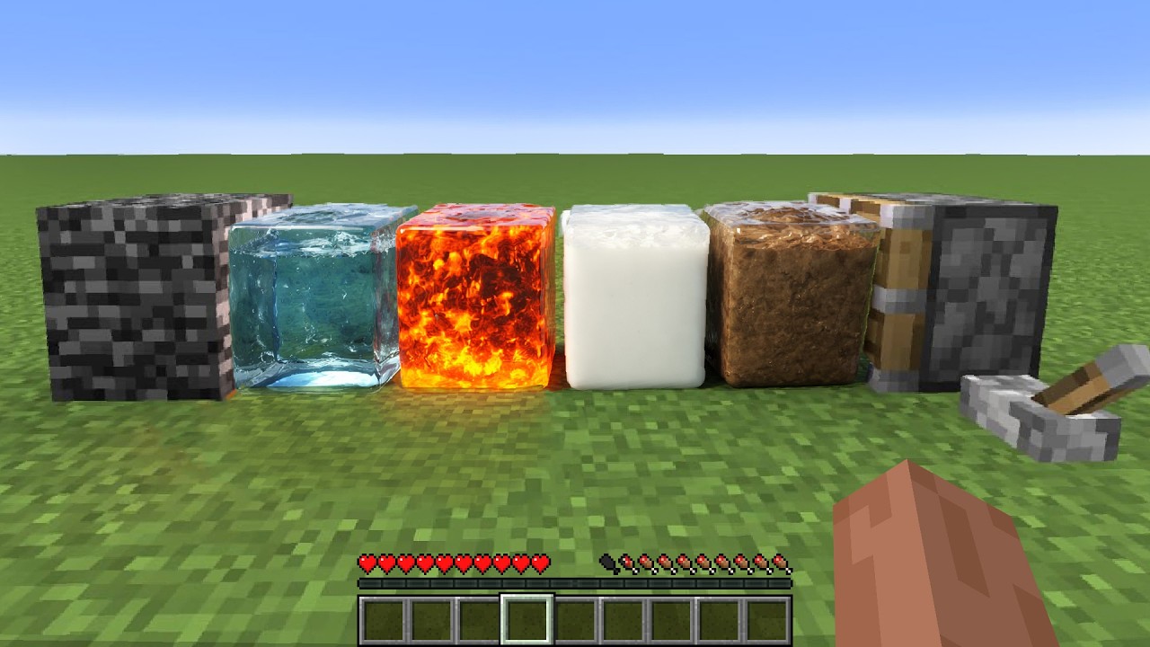 Realistic Lava vs Water vs Milk vs Mud - Minecraft Compilation