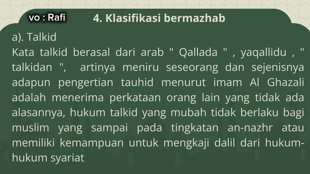 BAB IX Mengenal imam Mazhab, ibadah semakin mantap 