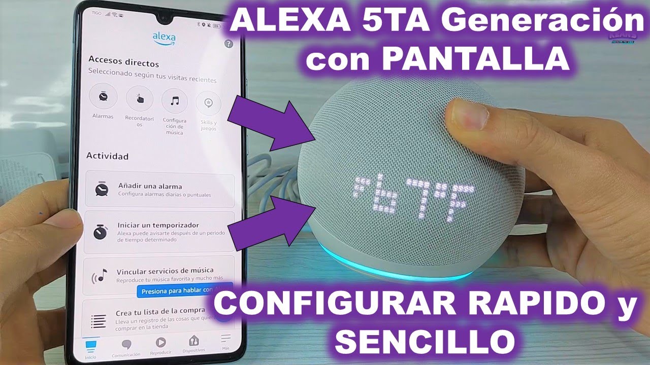 Configurar ALEXA echo dot 5 con RELOJ