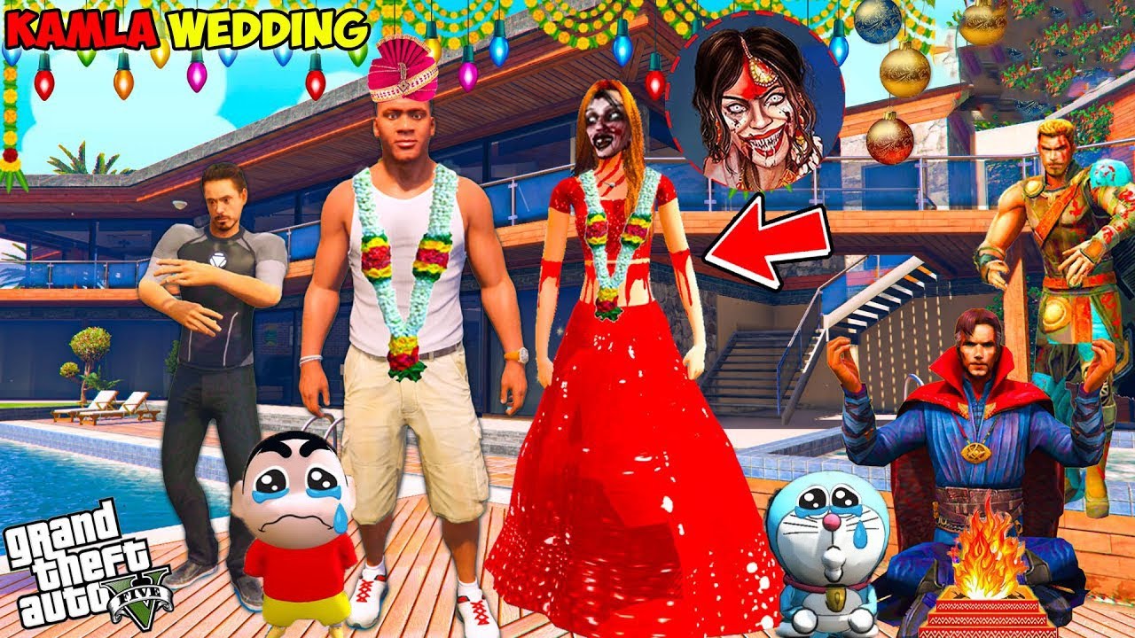 FRANKLIN & SHINCHAN Escaping From Kamla Ghost & Franklin Get Married Kamla Ghost In GTA 5 Tamil