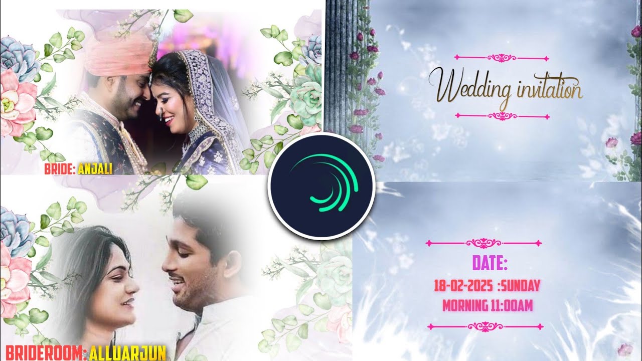 Wedding invitation video editing in Alighmotion 2025 || wedding anniversary video editing 🔥