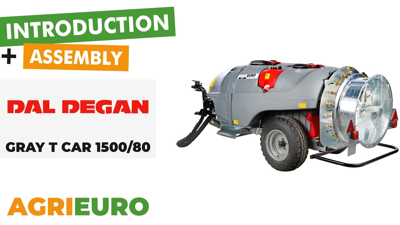 Presentation and assembly Trailed Mist Blower Gray T Car 1500/80 for 1500L tractor