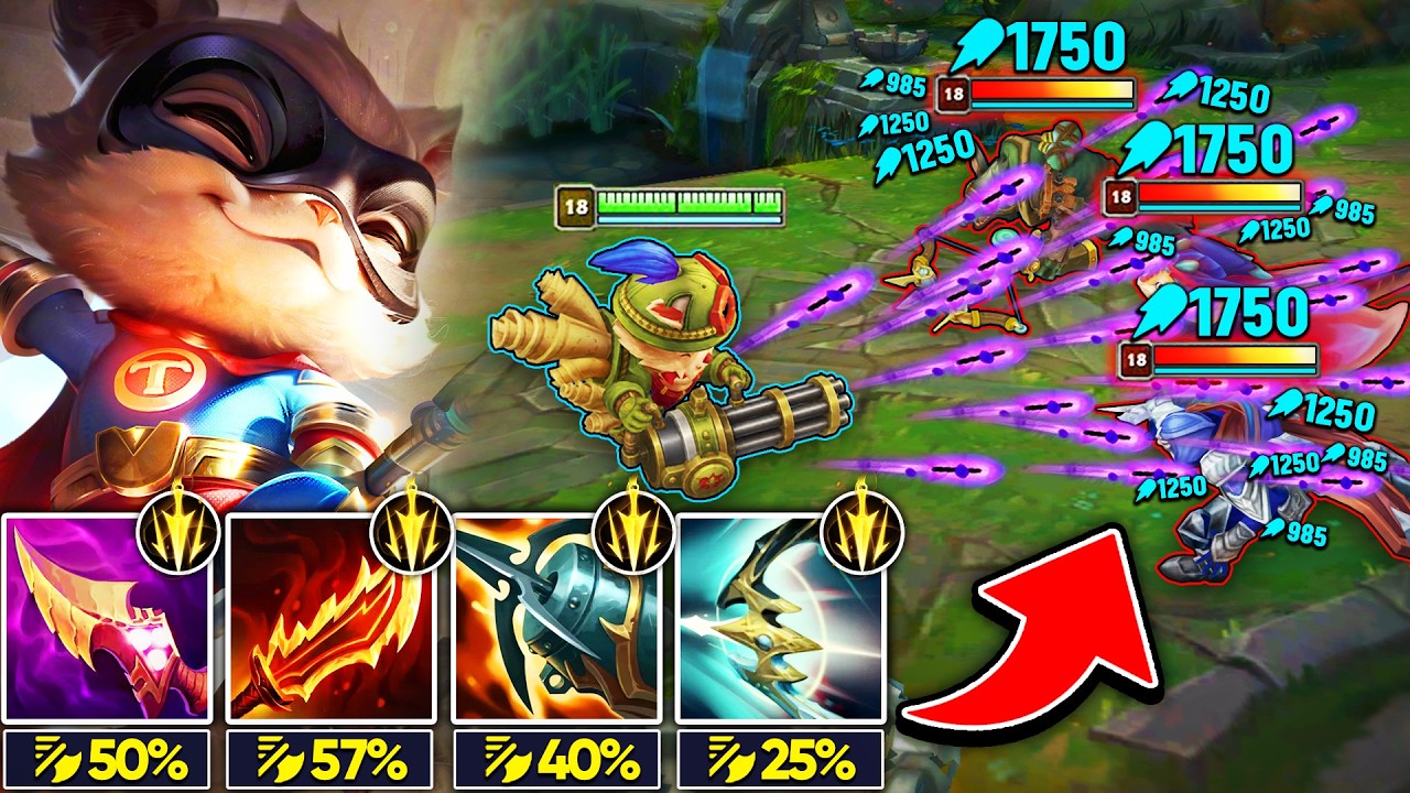 Teemo but I trade my Darts for a MACHINE GUN and melt your whole team