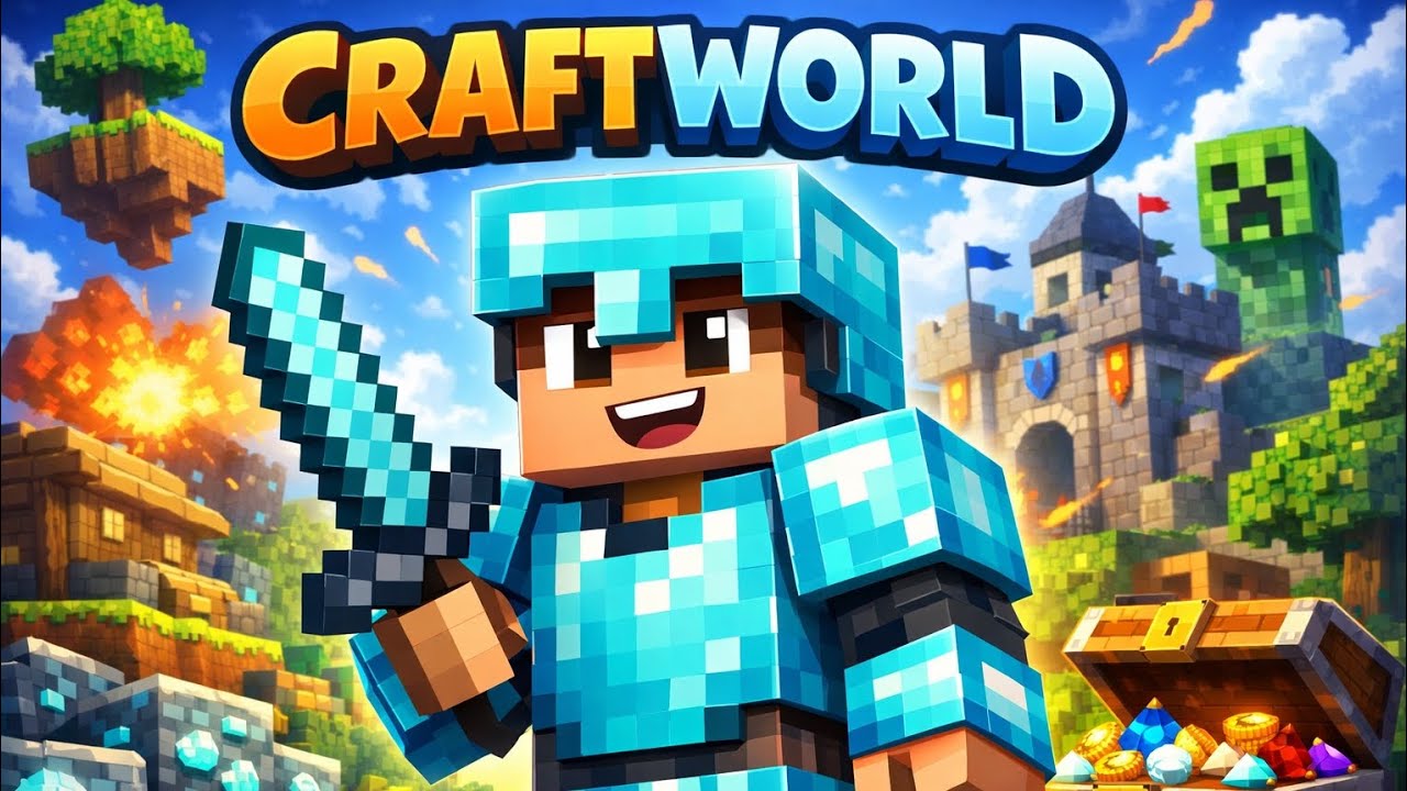I made a diamond armour in craft world survival world #part4 