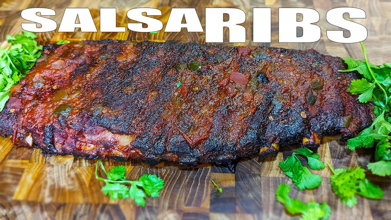 Salsa Ribs on Kettle Grill Recipe #ribsrecipe
