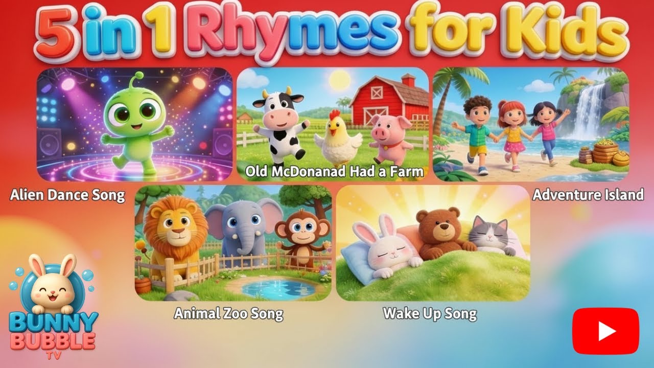 Top 5 Nursery Rhymes & Songs for Kids I Alien Dance Old MacDonald Zoo Time & More I Bunny Bubble TV