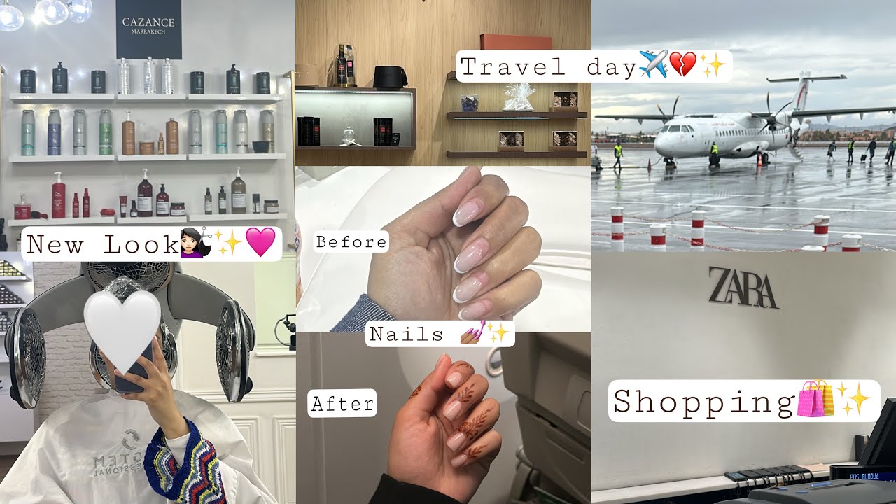 يومي قبل السفر | Glow Up💇🏻‍♀️✨, Nails💅🏽& Mall Trip 🛍️ + Travel Moments ✈️🥺💔