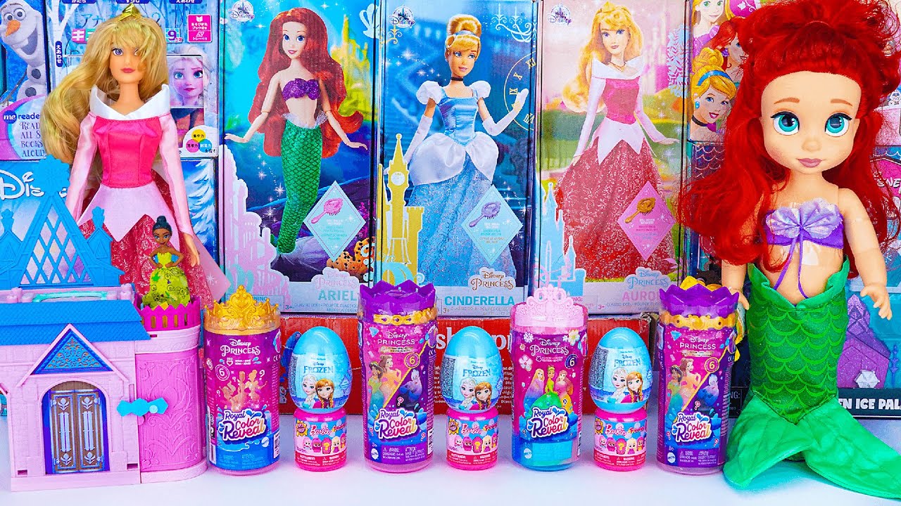 Unboxing Disney Frozen Toys ASMR | Disney Princess Ariel, Anna, Elsa, Aurora and Rapunzel Doll Toy