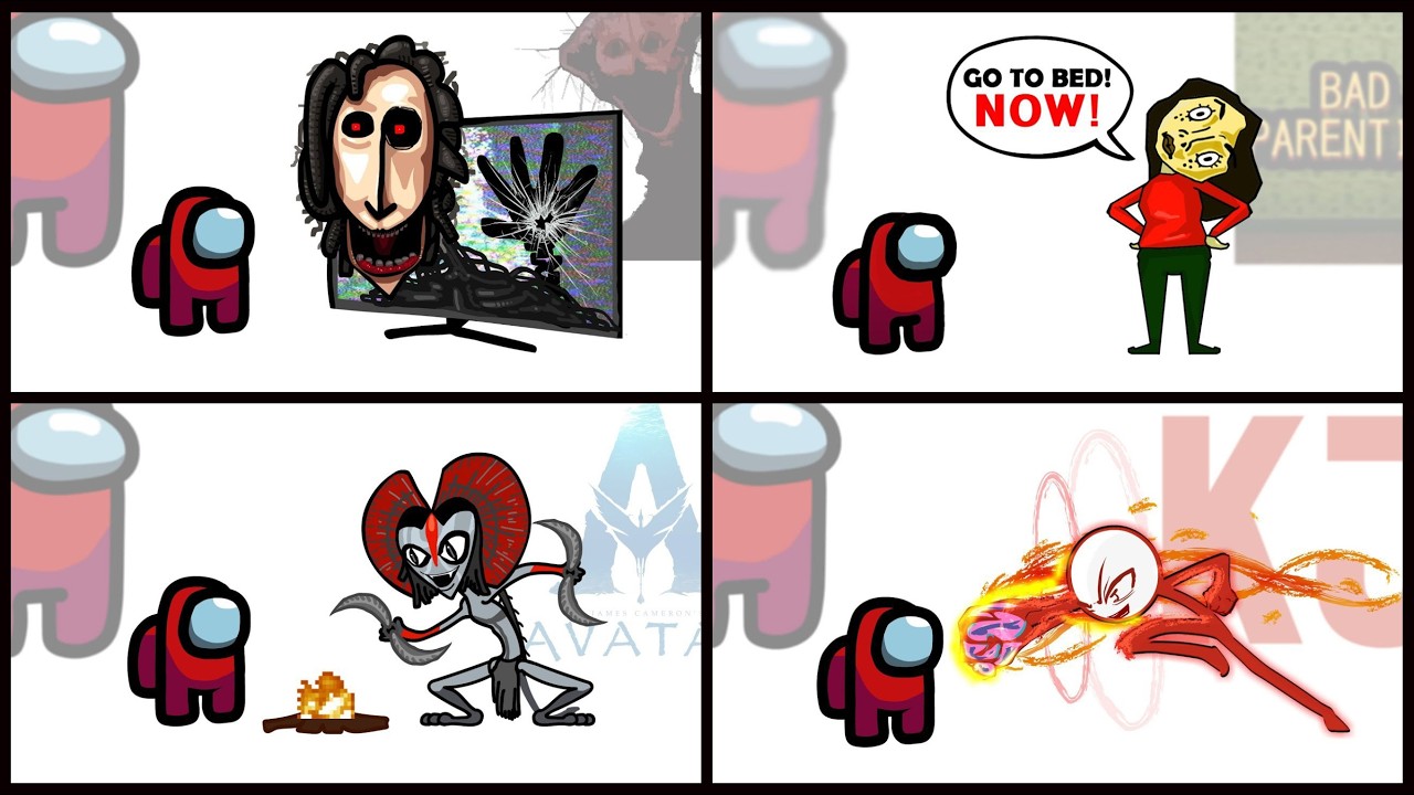 Mini Crewmate Kills Italian Brainrot Characters - Part 1-4 | Among Us