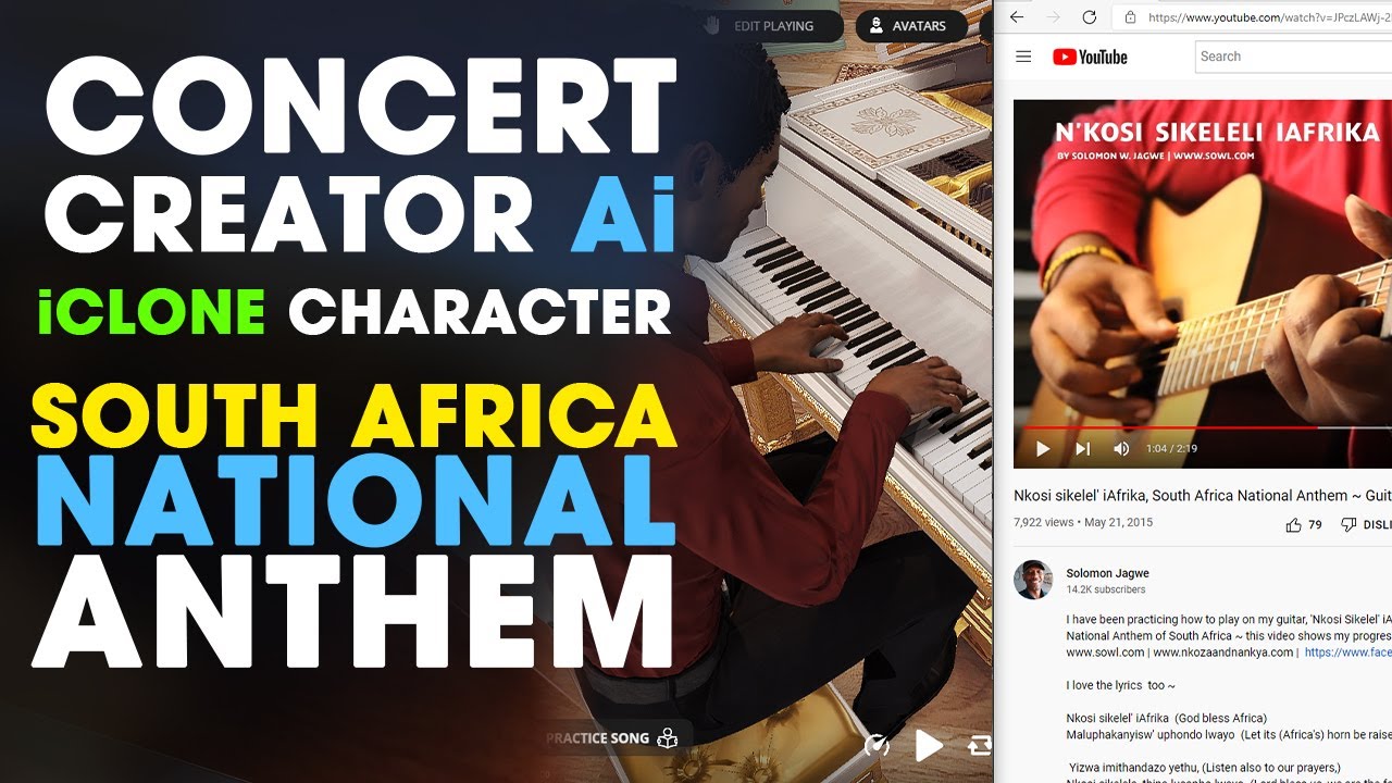 Concert Creator Ai ~ Amazing Ai Playing South African National Anthem from my Guitar Session