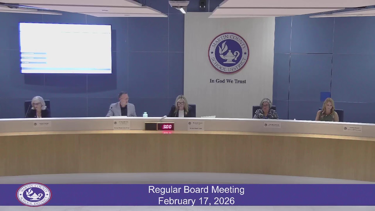 Martin County School Board Regular School Board Meeting