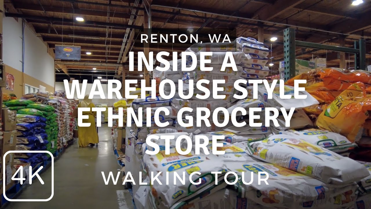 DK Market in Renton WA USA, Super Cool Ethnic Warehouse Style Grocery Store, Walking Tour in 4K
