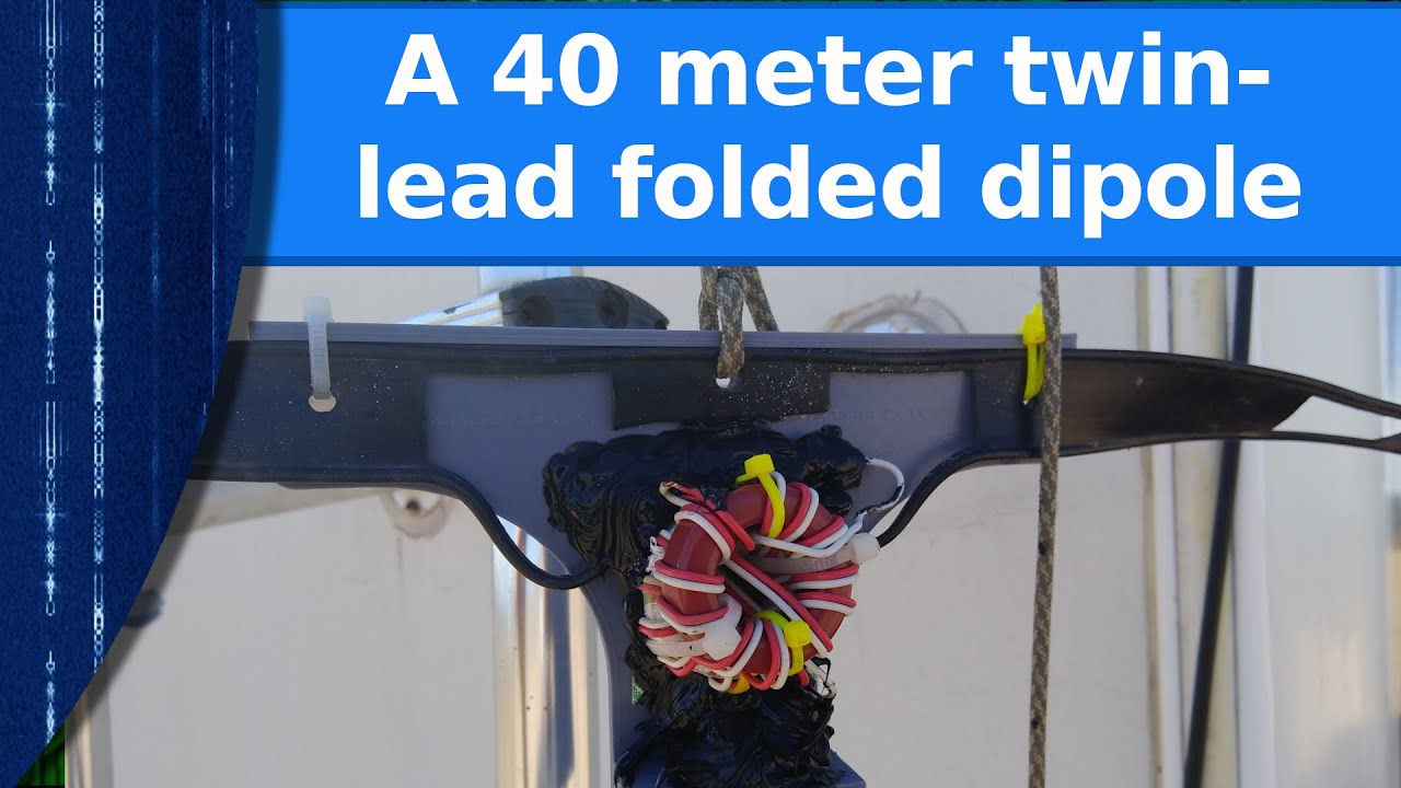 Ham Radio - A 40 meter folded dipole using window line.