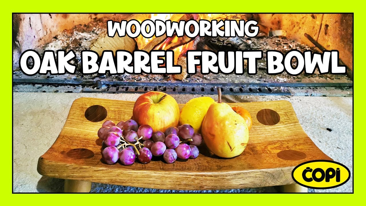 Unique Wooden Fruit Bowl || Made out of Whiskey barrel