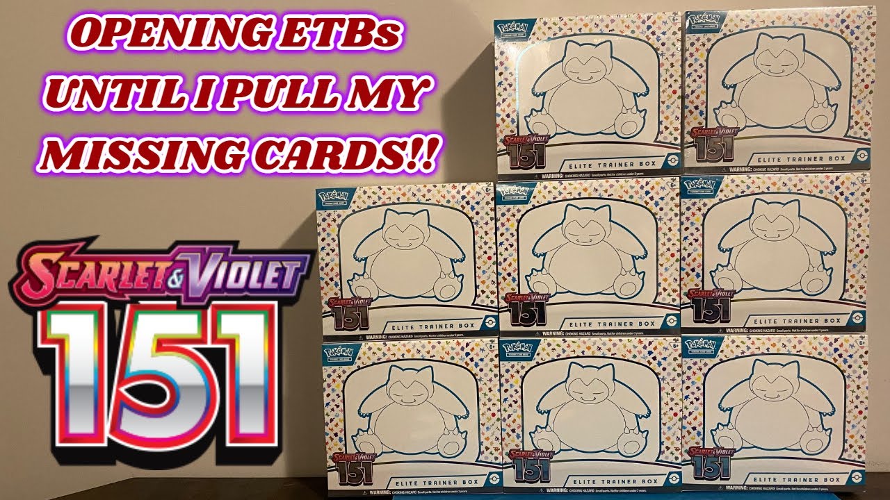 OPENING POKEMON 151 ETBs until I pull ALL OF MY MISSING CARDS!! (huge pokemon card opening)