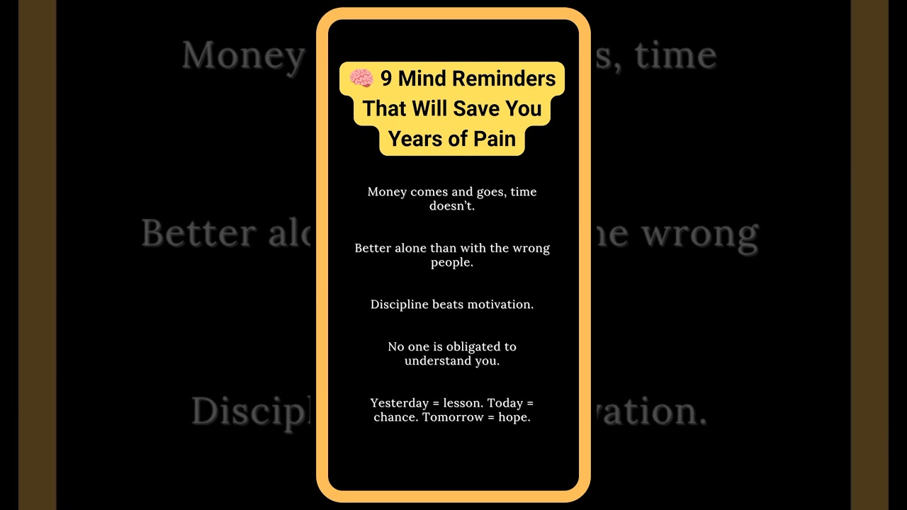 ⚡🧠 9 Mind Reminders That Will Save You Years of Pain