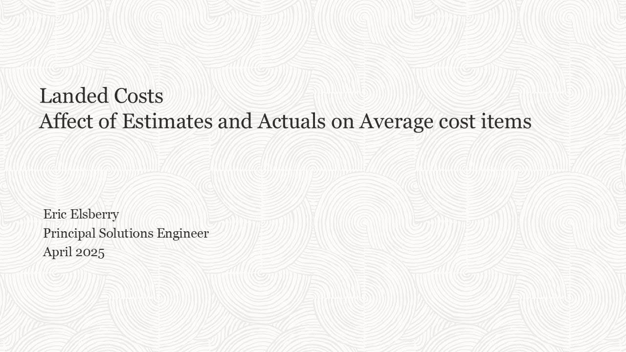 Landed Cost - How Landed Costs effect Average item cost