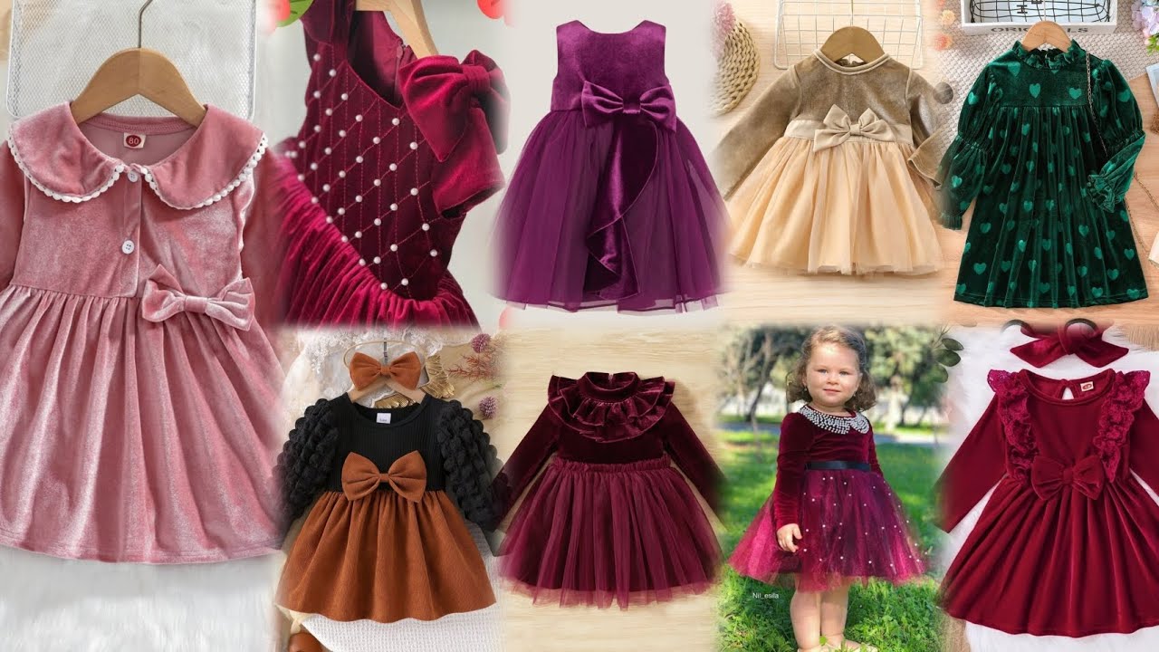 Beautiful Baby Velvet Dress Designs | Latest Winter Collection for Girls