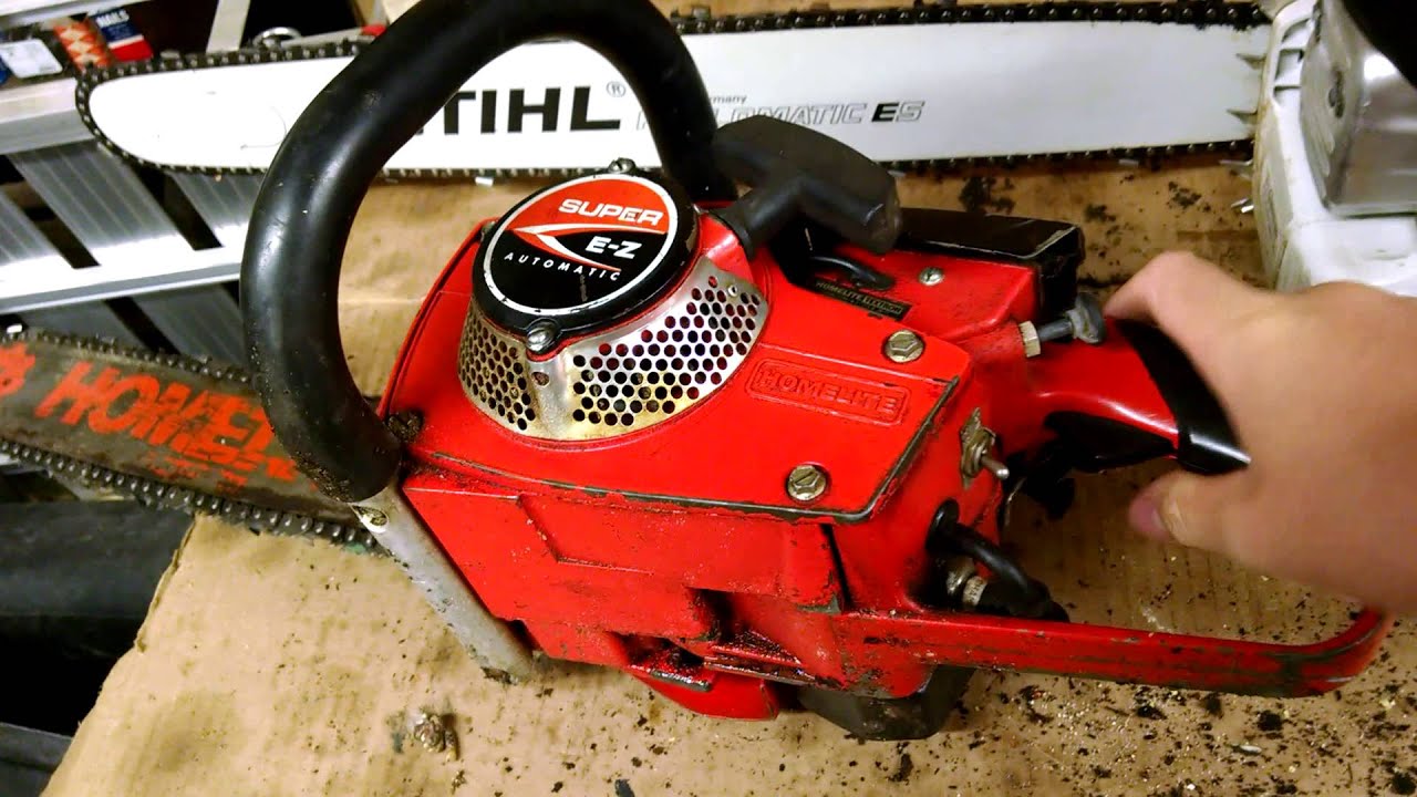 Old and new chainsaws