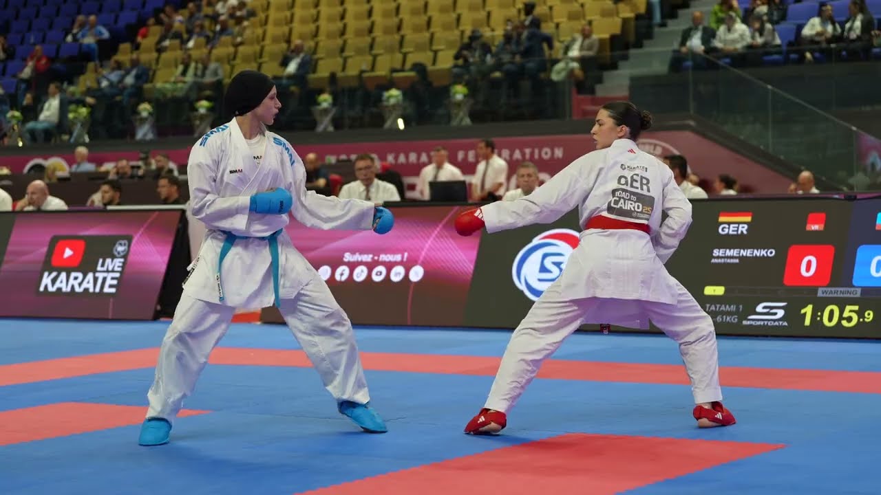 🔥 FULL FIGHT – Semenenko 🇩🇪 vs Tolba 🇪🇬 | Semi-Final Female Kumite -61kg | Karate1 Rabat 2025