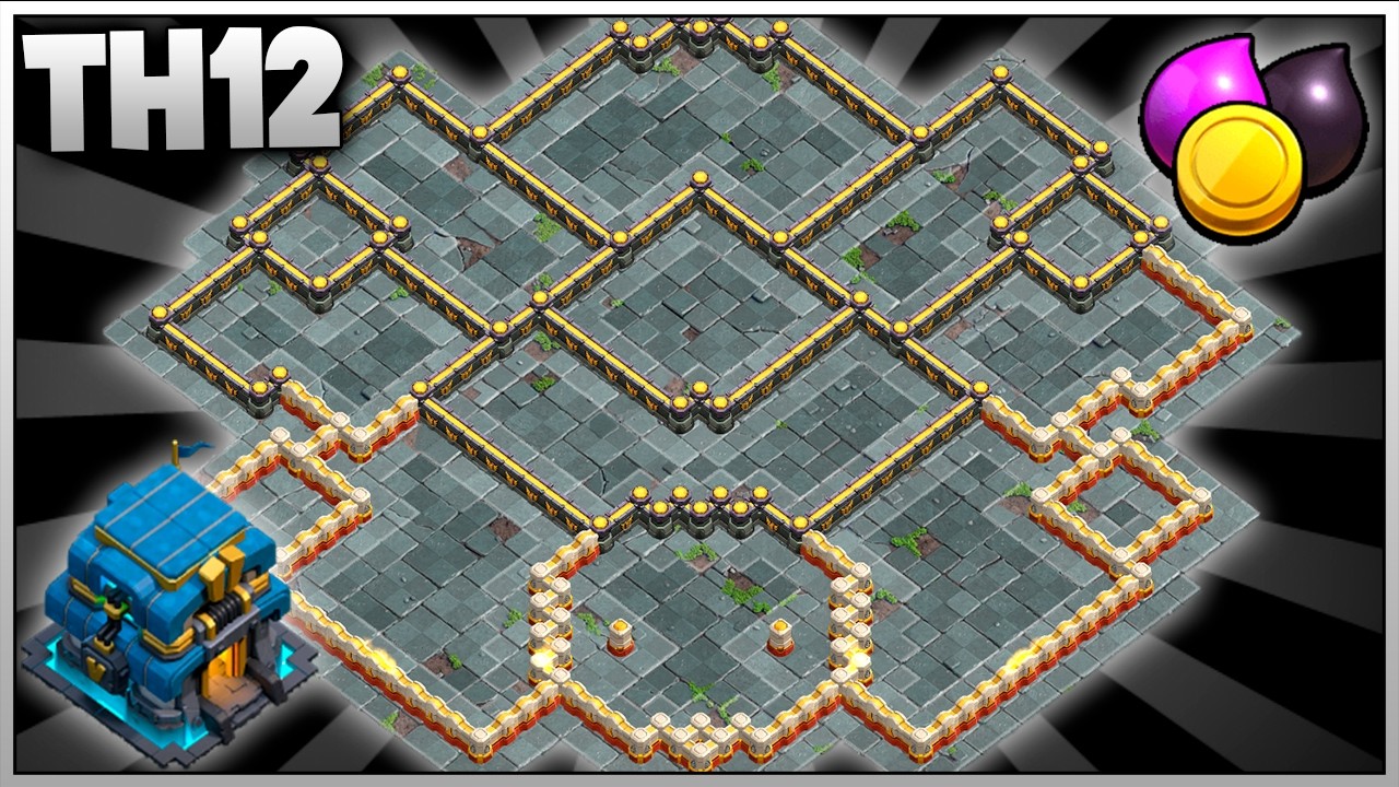 Diseño de Aldea FARMING/HÍBRIDA para Ayuntamiento 12 (TH12) con LINK | 2026 | Clash Of Clans