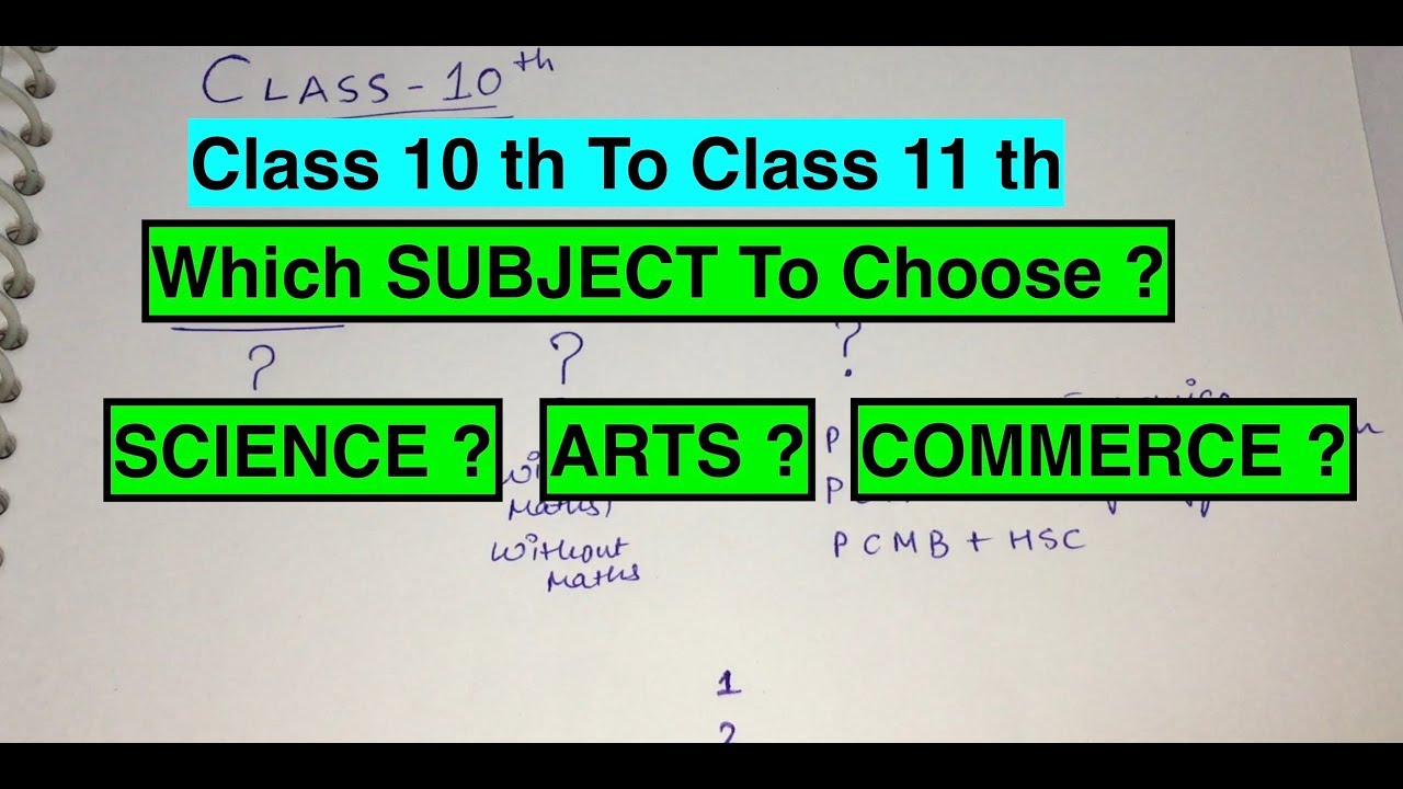 CLASS 10 TO CLASS 11 TH - SELECTION OF SUBJECTS - SCIENCE / COMMERCE / ARTS ?