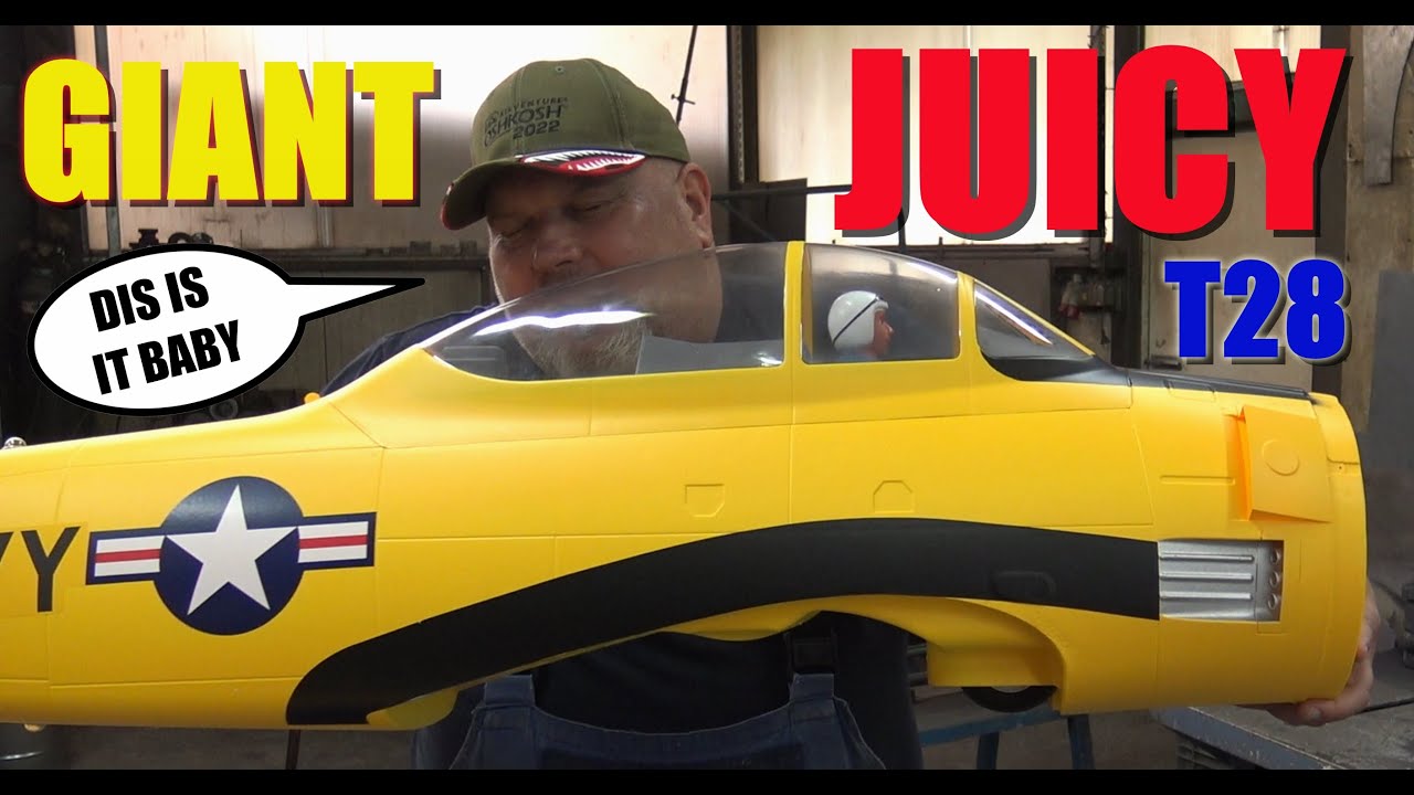 GIANT 2000mm Carbon-Z T-28 Trojan yellow scheme 6S RC plane BNF Unboxing