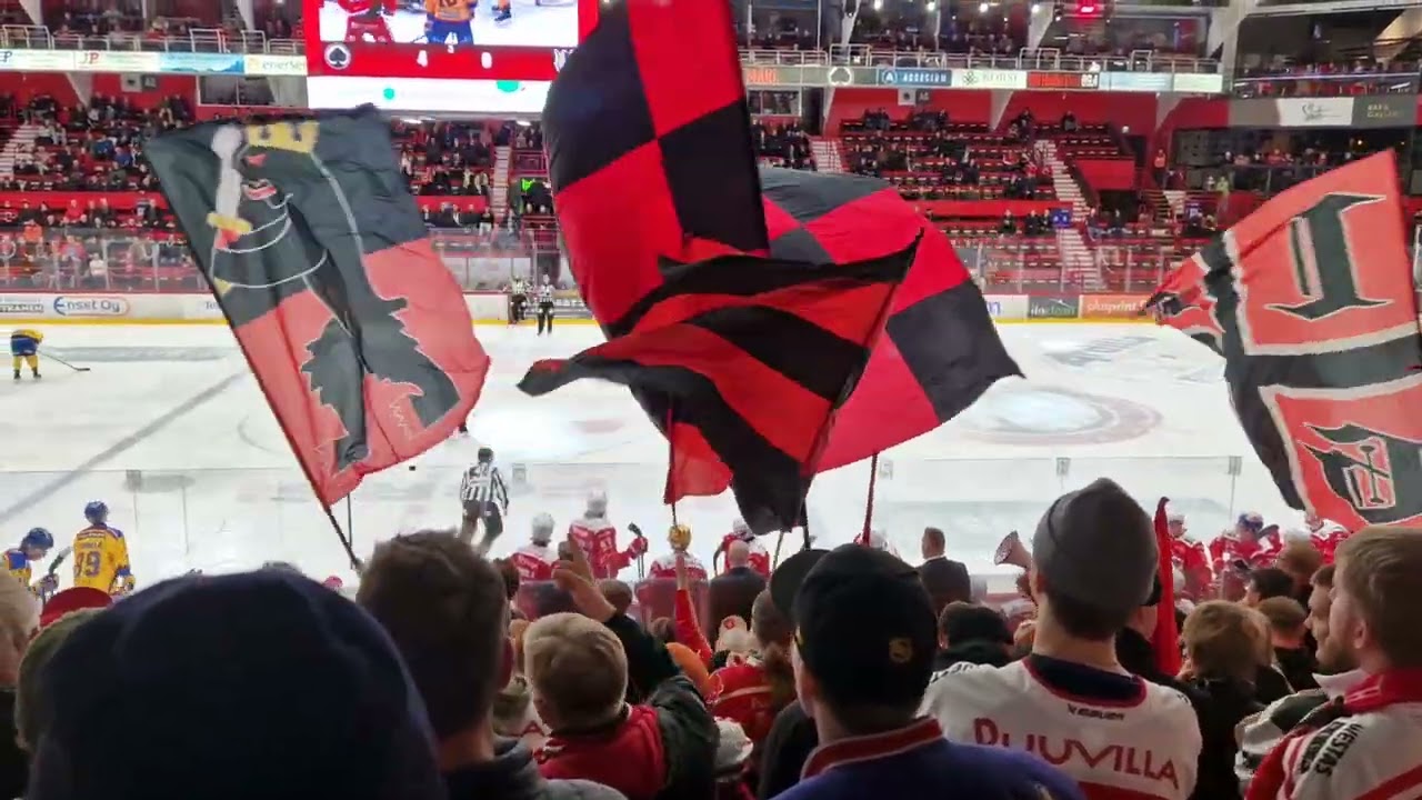 Ässät - Jukurit 9.12.2025. Tunnelmia seisomakatsomosta. +4-0 maali.