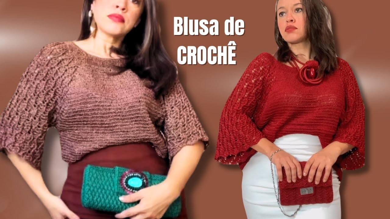 Blusa de crochê elegante _ Casa de abelha ( tutorial)