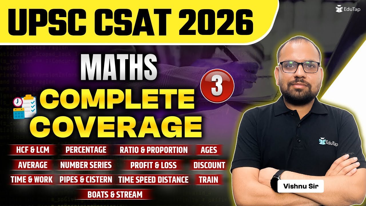 UPSC CSAT 2025 Maths Classes | CSAT Maths Important Topics & Practice Questions for UPSC | EduTap