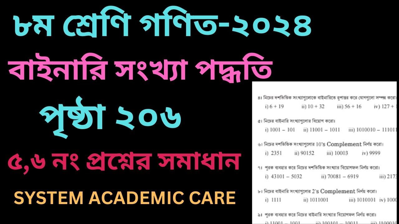 class 8 math 206 page