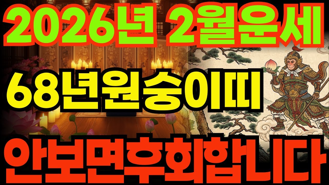 [68년원숭이띠운세]1968년무신생원숭이띠26년2월운세