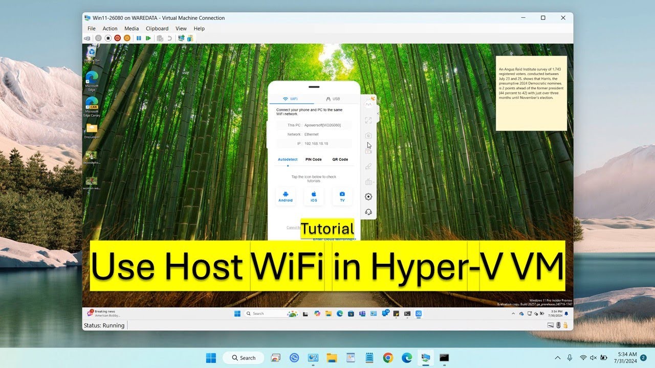 How to Use Host WiFi on Hyper-V Virtual Machine