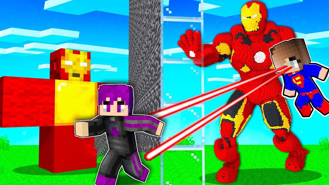 ماين كرافت : تحدي بناء افضل ايرون مان  ضد سمسمة مراتي..(سمسمة تحولت لبطل خارق)...!😱🔥