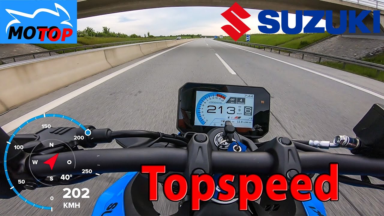 Suzuki GSX-8S (2023) - TOPSPEED on AUTOBAHN - GPS 206 km/h