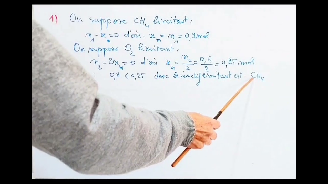  Application  du tableau d'avancement de réaction. 