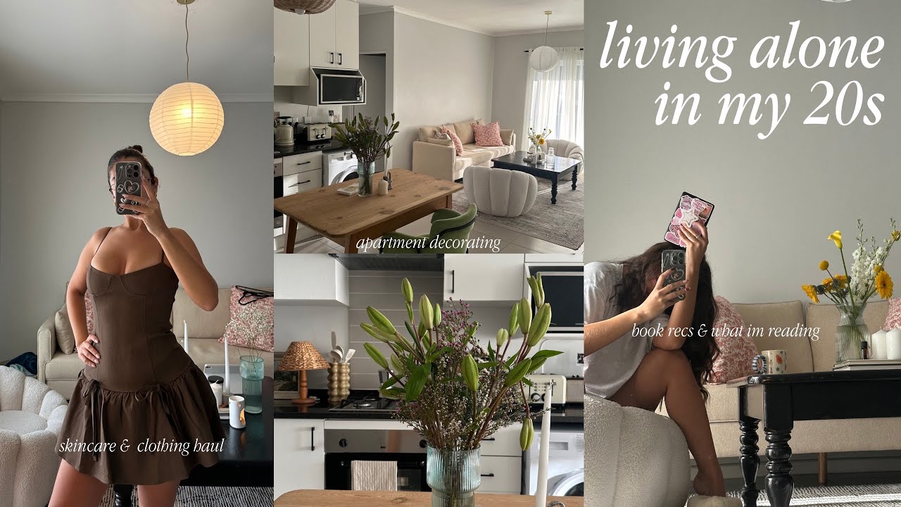 living alone in my 20s: apartment decorating, clothing hauls, new cafes + what im currently reading