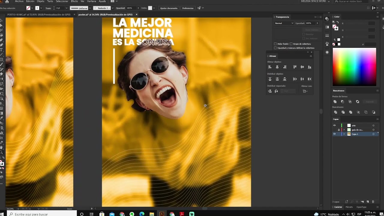Tutorial - diseño y composición con efecto desenfoque en adobe illustrator