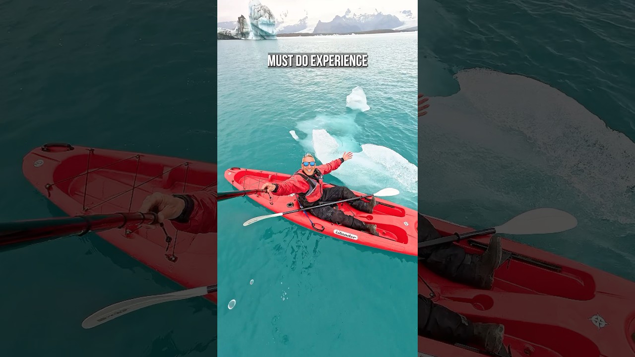 #kayaking with #Iceberg in the J&ouml;kuls&aacute;rl&oacute;n Glacier Lagoon in #iceland