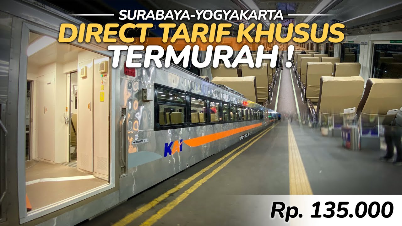TARIF KHUSUS SURABAYA - JOGJA Paling WORTH IT, Langsung Gak Pake Transit 👍🏻 Trip KA Mutiara Selatan